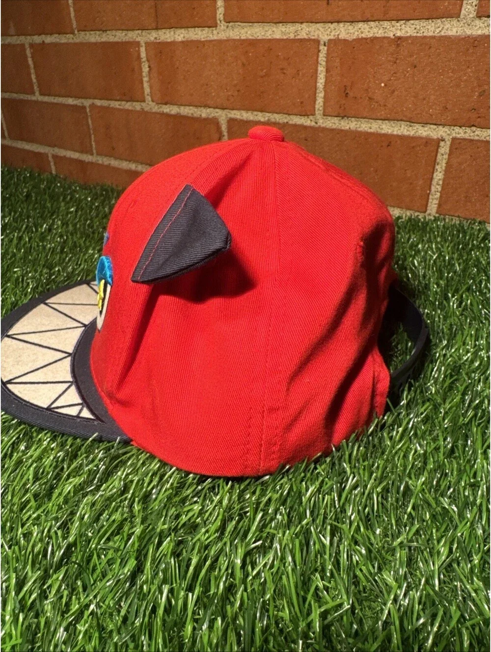 Cartoon Monster Face  Hat with Ear Accents SnapBack Youth Size